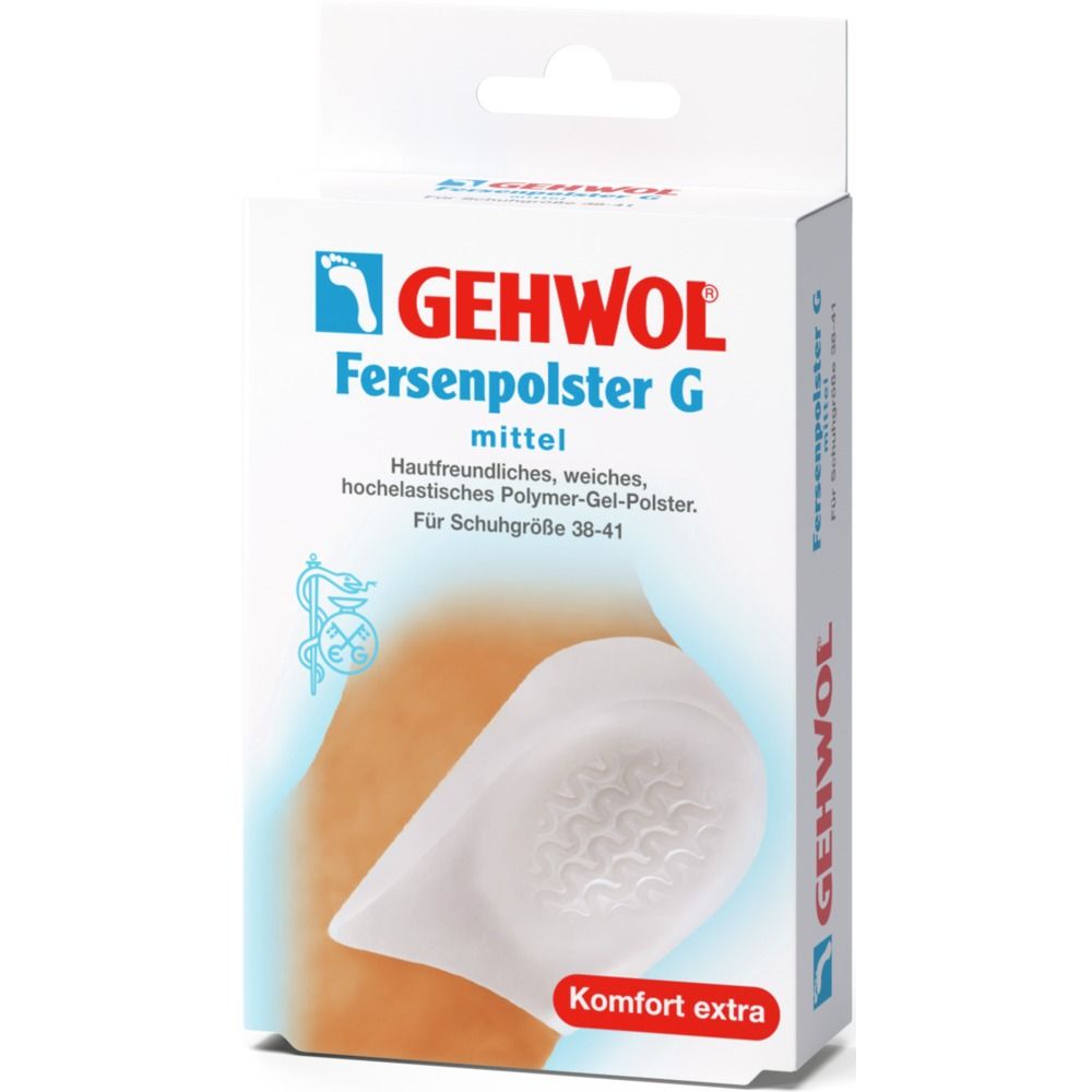 GEHWOL Fersenpolster G - mittel  Hautfreundlich  Hautfreundliches, weiches, hochelastisches Polymer-Gel-Polster.