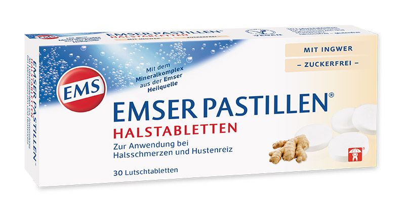EMSER Pastillen ZUCKERFREI +INGWER 30Stück