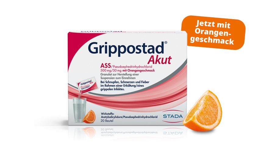 GRIPPOSTAD akut  Granulat Orange 500/30mg 20STück