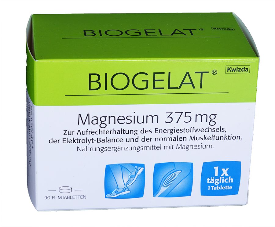 Biogelat Magnesium 375mg Filmtabletten 90Stück
