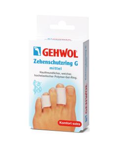 GEHWOL  Zehenschutzring G mittel  Hautfreundlich  Hautfreundlicher, weicher, hochelastischer Polymer-Gel-Ring