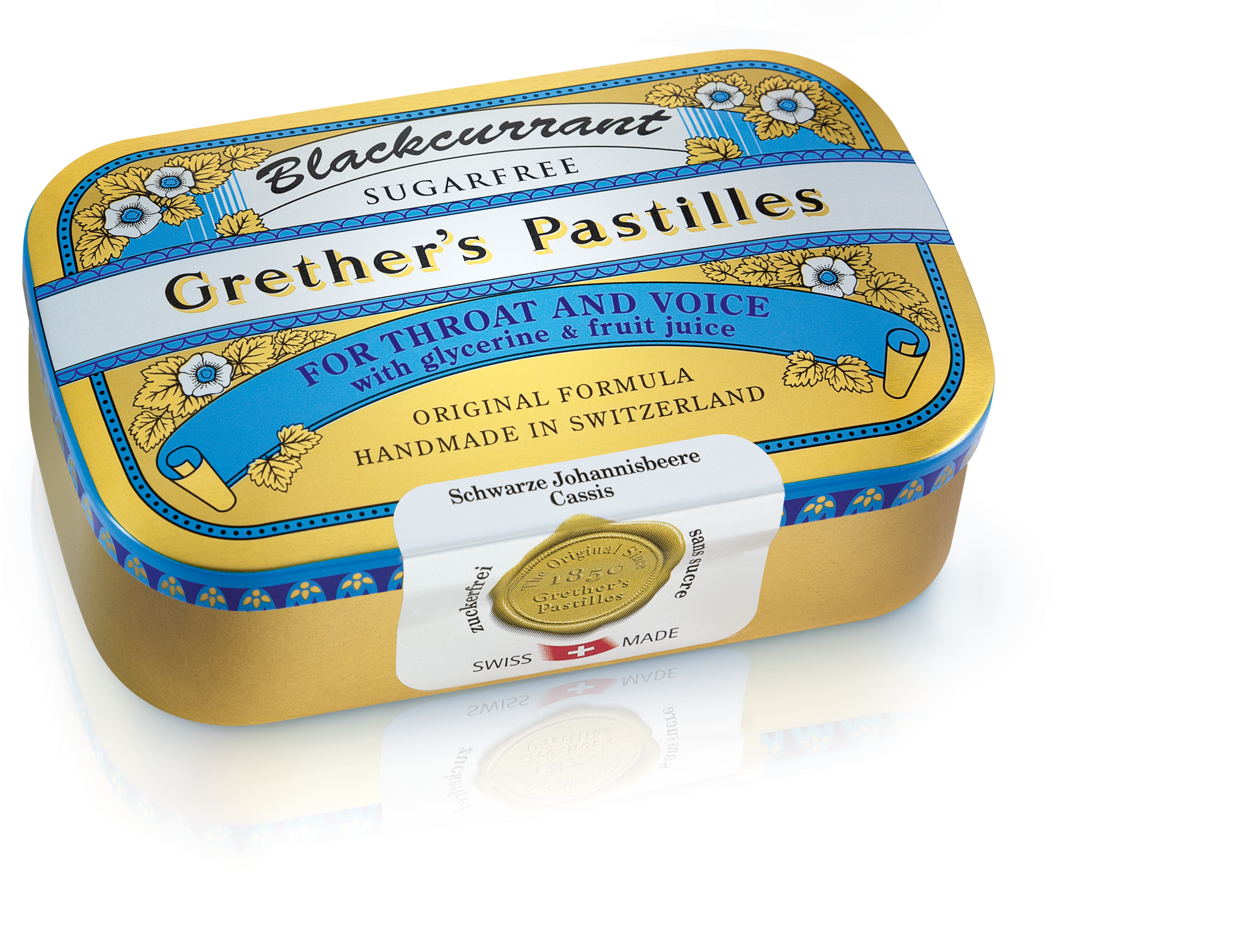 Grethers Blackcurrant Gold zuckerfrei Pastillen 110g