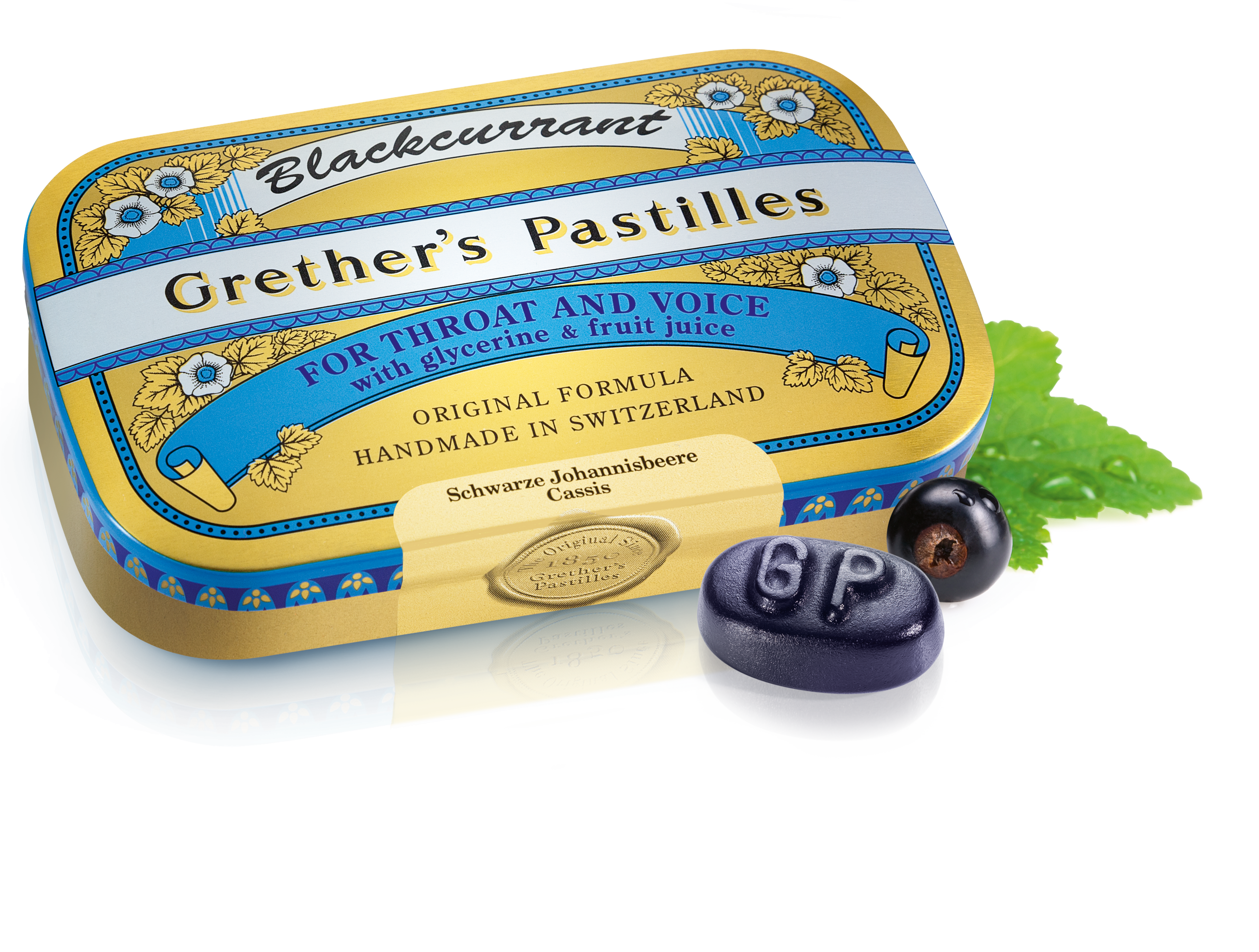 Grethers Blackcurrant Gold zuckerhaltige Pastillen 60g