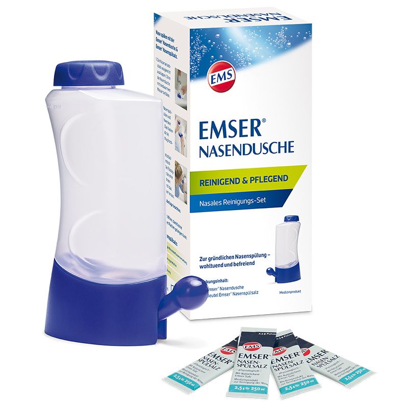 EMSER® Nasendusche mit 4 Beutel Nasenspülsalz