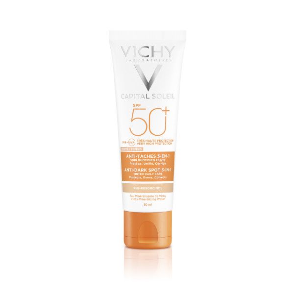 VICHY Ideal Soleil 3in1 getönte Sonnenpflege Anti-Pigmentflecken