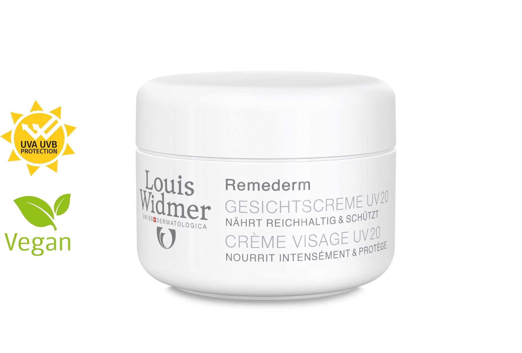 LOUSE WIDMER Remederm Gesichtscreme UV 20 Ohne Parfum